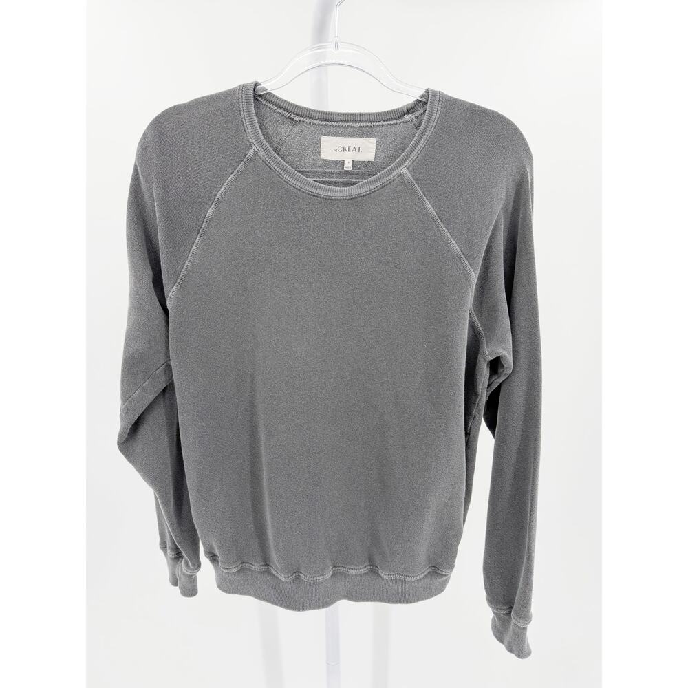 The Great. The College Sweatshirt Charcoal Grey Crewneck Modern Heritage Medium